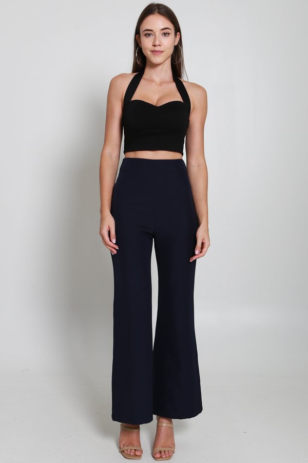 *Cloud* Gabby Sweetheart Halter Top (Black)