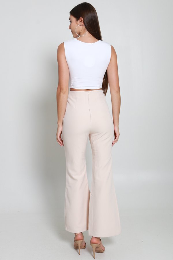 Raelynn Curve Hem Top (White)