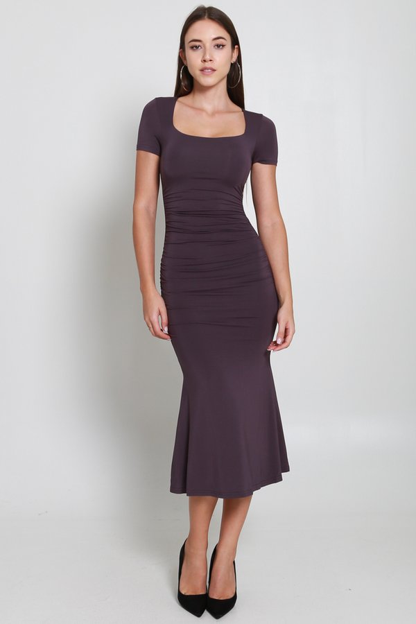 Amelia Mermaid Midi Dress (Royal Purple)