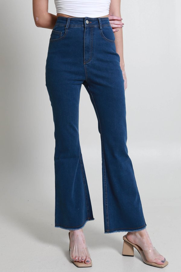 Hailey Raw Hem Jeans (Dark)