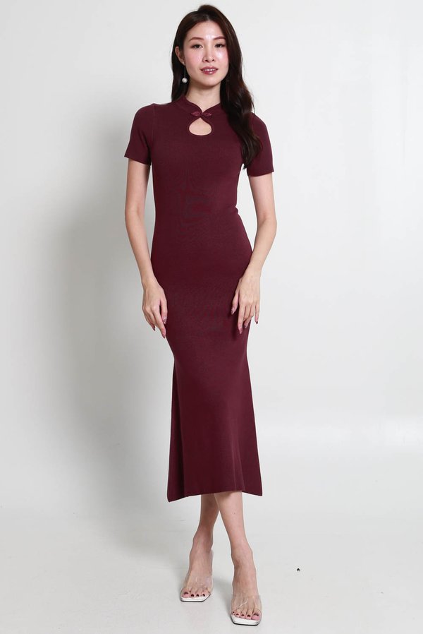 Yuan Mermaid Qipao (Burgundy)