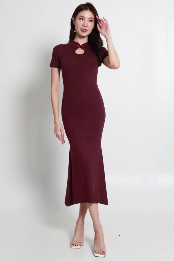 Yuan Mermaid Qipao (Burgundy)