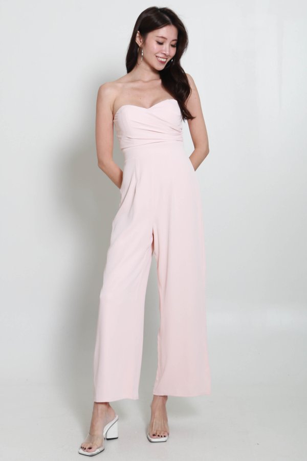 Densy Sweetheart Ruched Jumpsuit (Baby Pink) Densy Sweetheart Ruched Jumpsuit (Baby Pink)