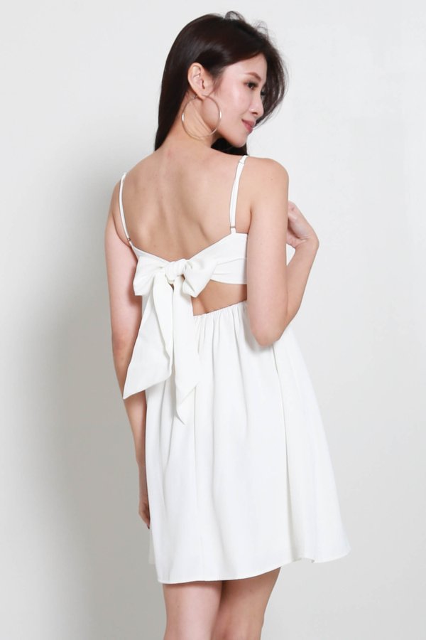 Kel Ribbon Back Dress (White)