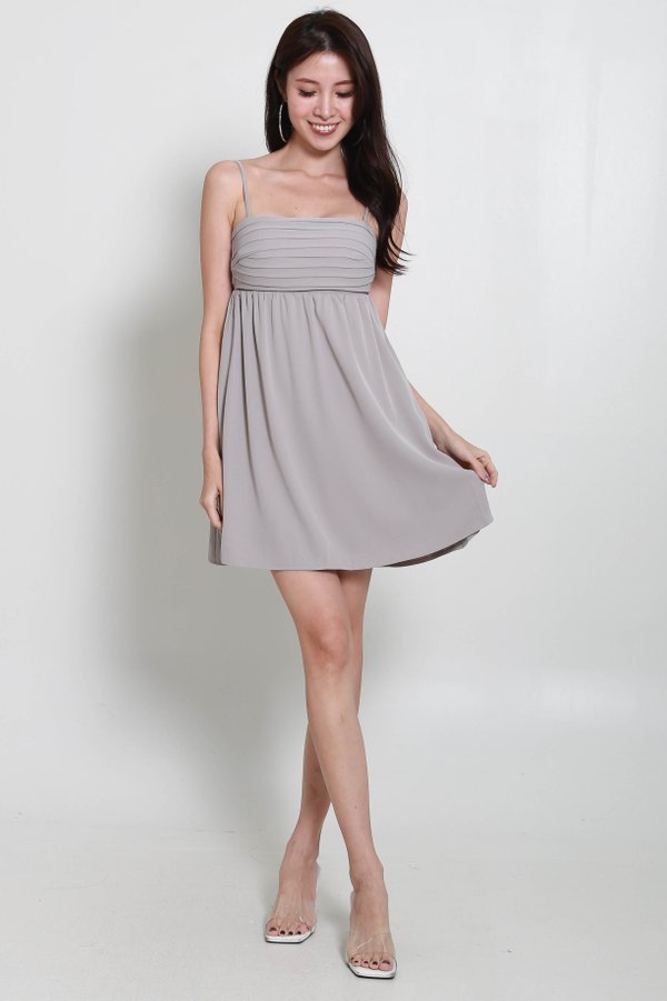 Kel Ribbon Back Dress (Stone)