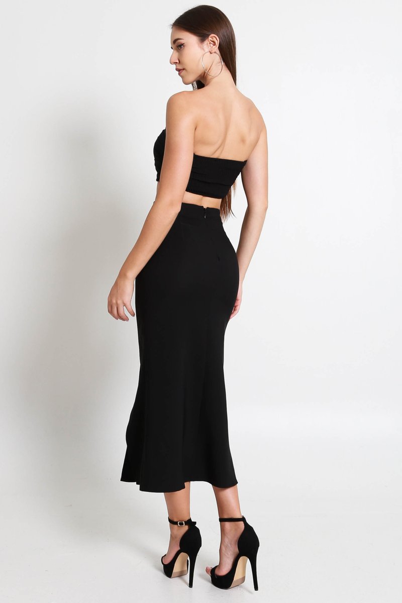 Huxley Midi Skirt (Black) | Carrislabelle