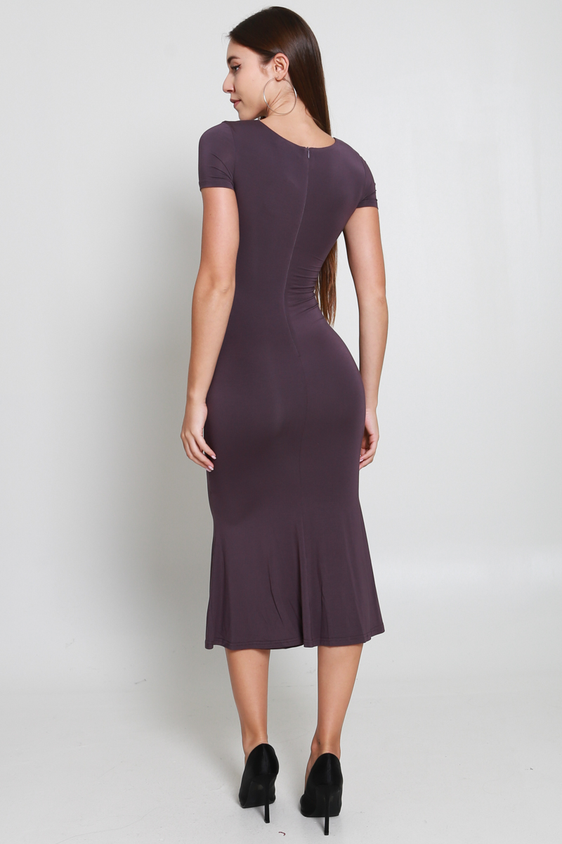 Amelia Mermaid Midi Dress (Royal Purple) Carrislabelle