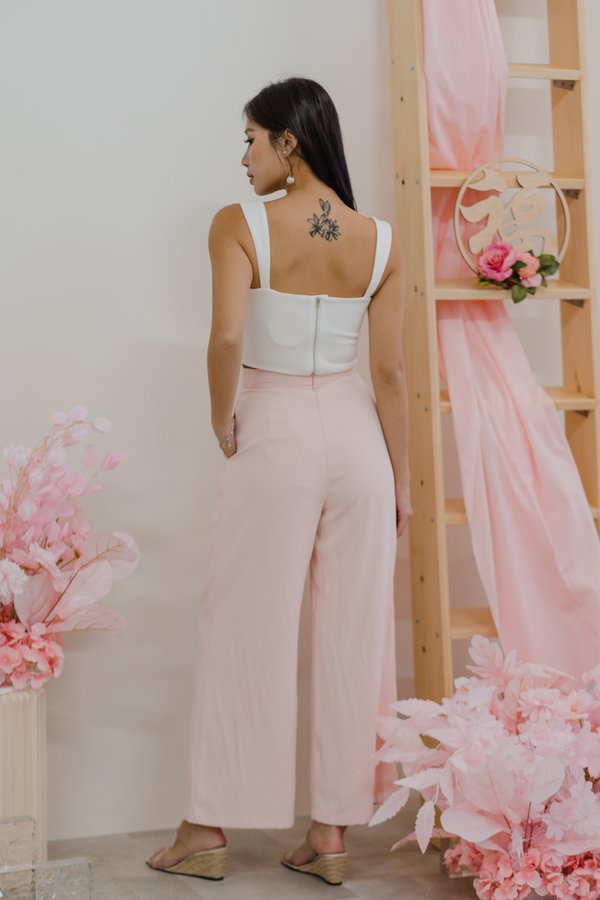 *Cloud* Andrea Straight Neck Top (White)