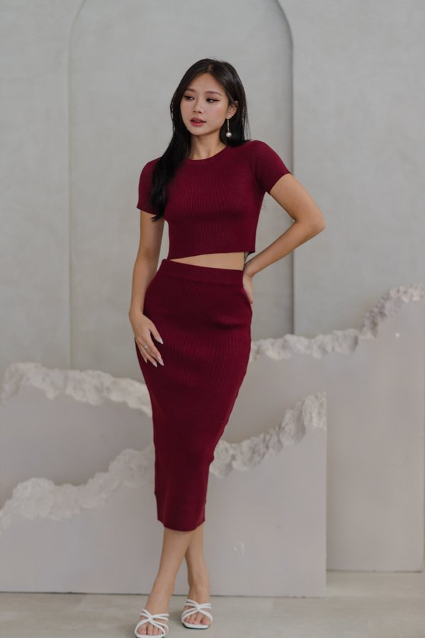 Basinda Knit 2Pcs (Maroon)