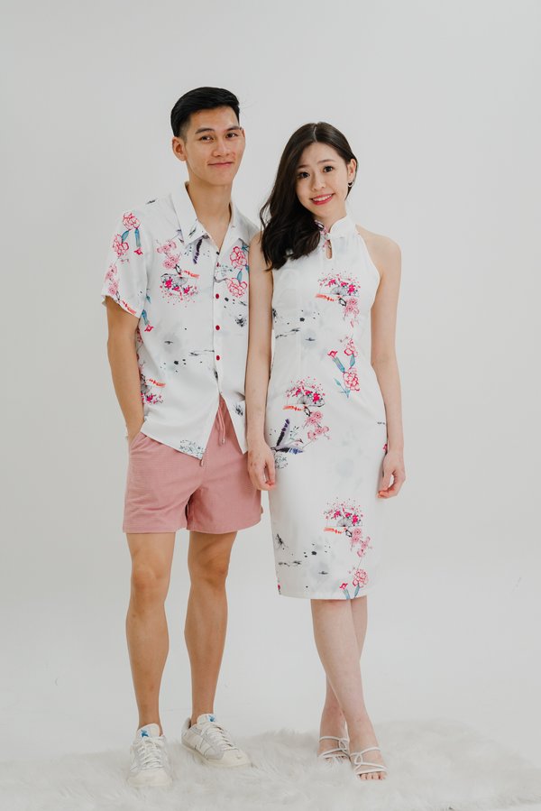 Shan Midi Dress (Pearl White)