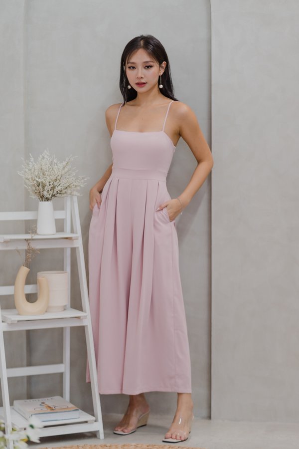 Lazie Pleated Jumpsuit (Soft Pink)