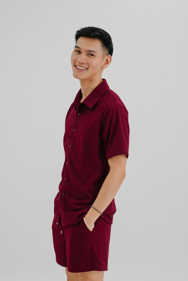 Randy Waffle Shirt (Maroon) Randy Waffle Shirt (Maroon)