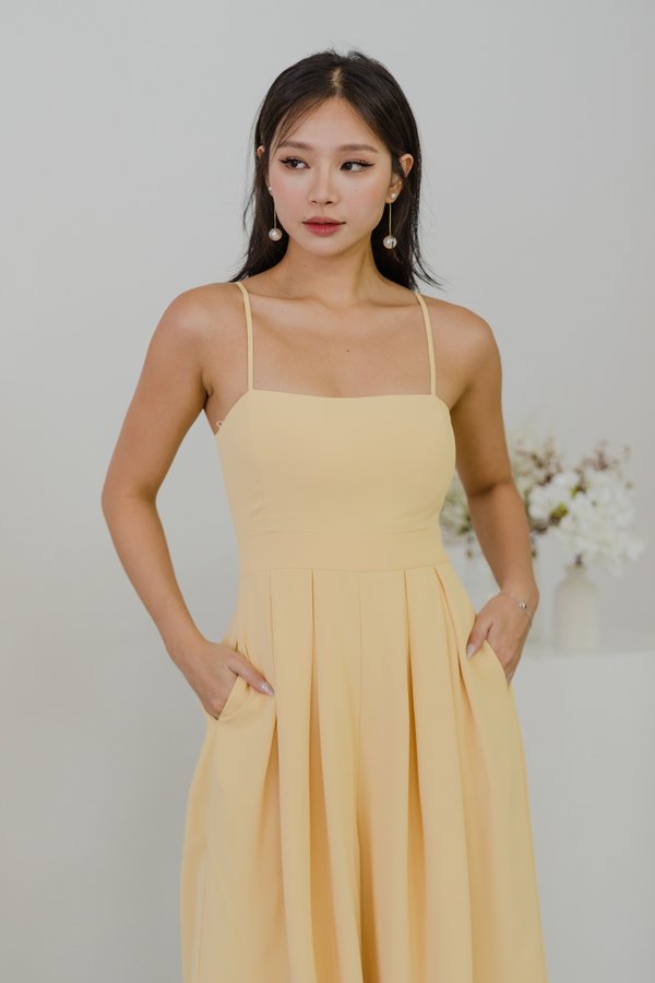 Lazie Pleated Jumpsuit (Yellow)