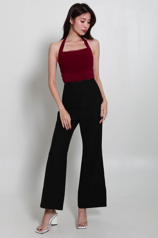 Noelle Mesh Halter (Wine)