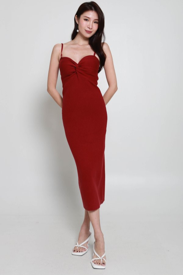 Julie Twist Knot Dress (Red)