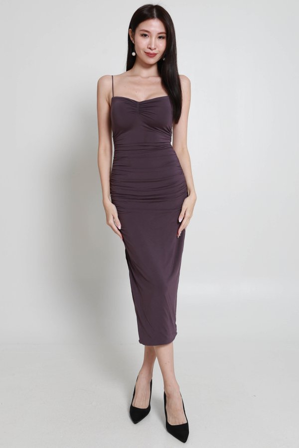Ferlyn Sweetheart Ruch Dress (Royal Purple)