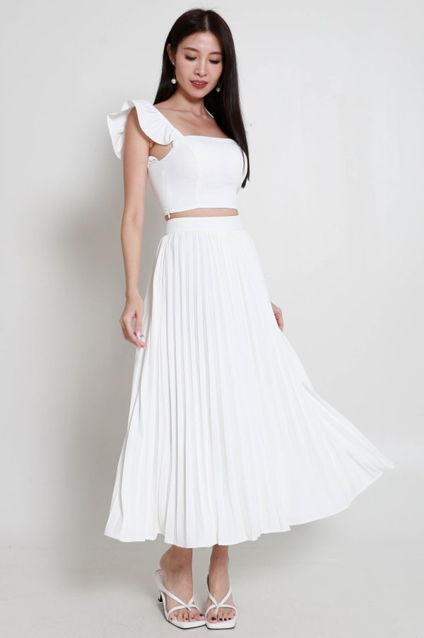 Coral Pleated Skirt (White)