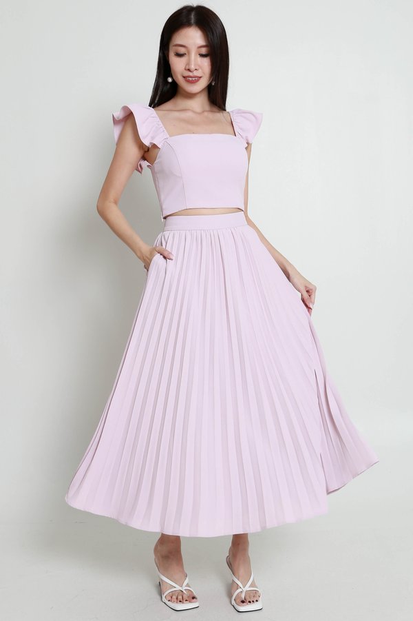 Coral Pleated Skirt (Pink)