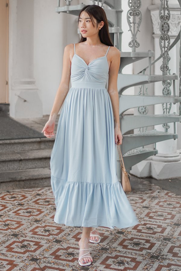 Lornie Twist Front Dress (Powder Blue)