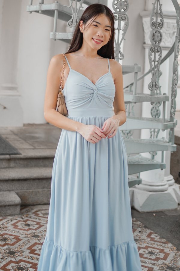 Lornie Twist Front Dress (Powder Blue)