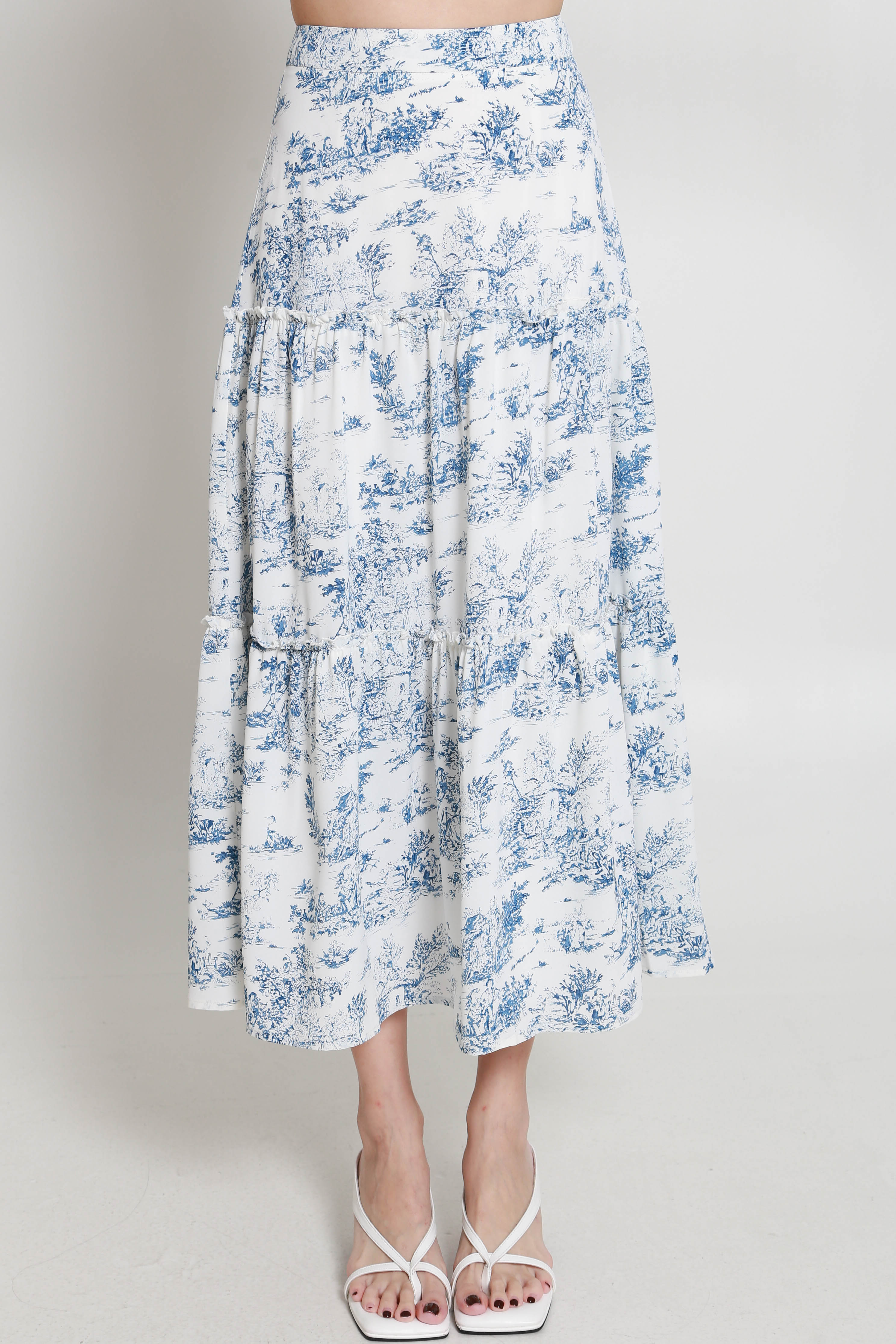 Estelle Floral Layered Skirt (Light Blue) | Carrislabelle