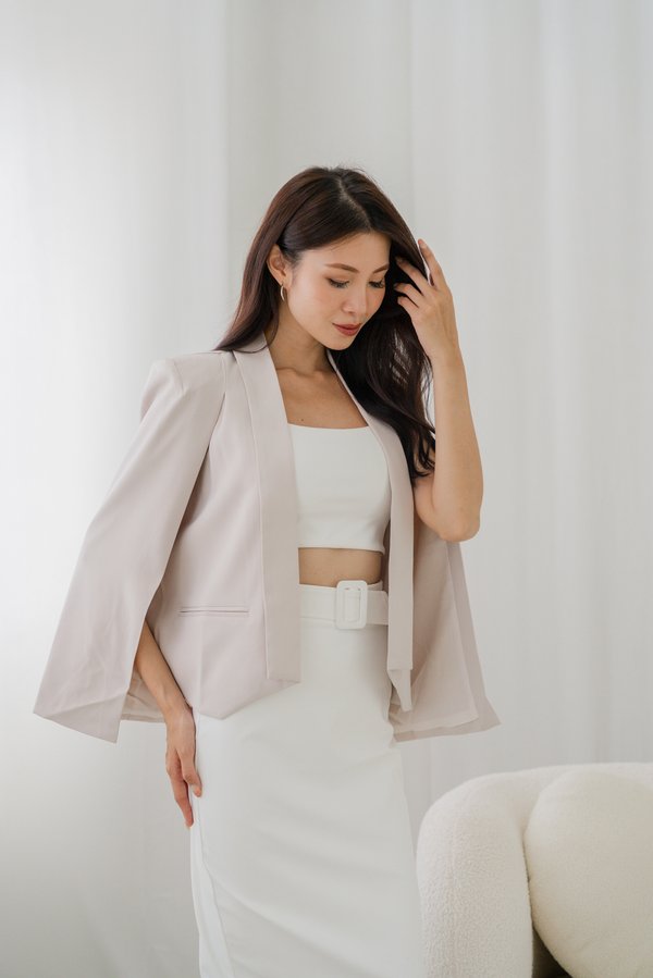Helena Cape Blazer (Ivory)
