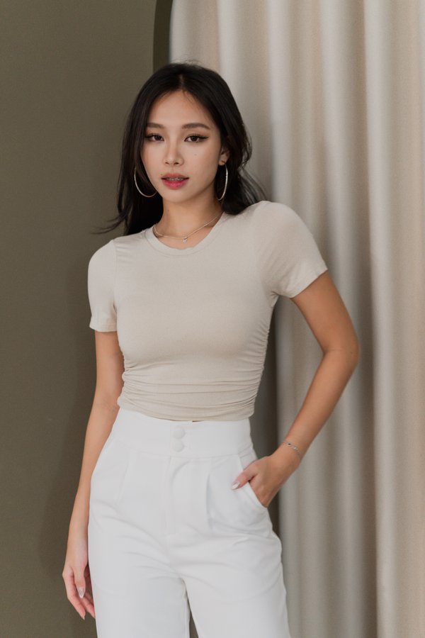 Gordia Ruched Tee (Cream)