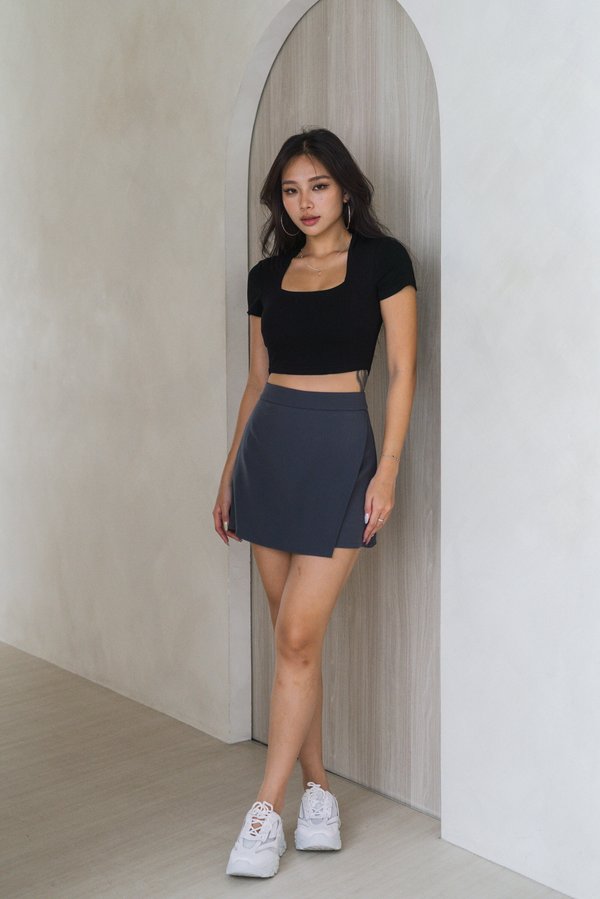 Simone Overlap Skorts (Gunmetal)