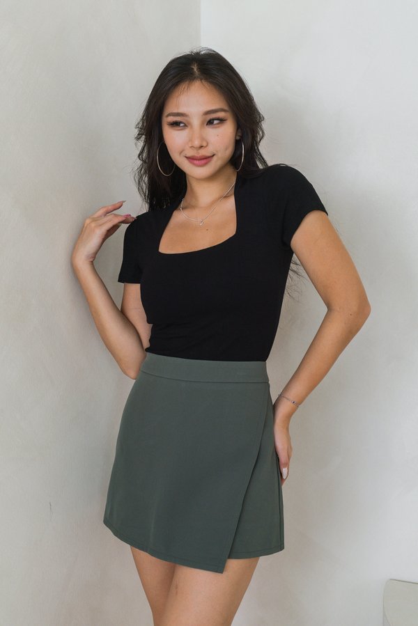 Simone Overlap Skorts (Dark Sage)