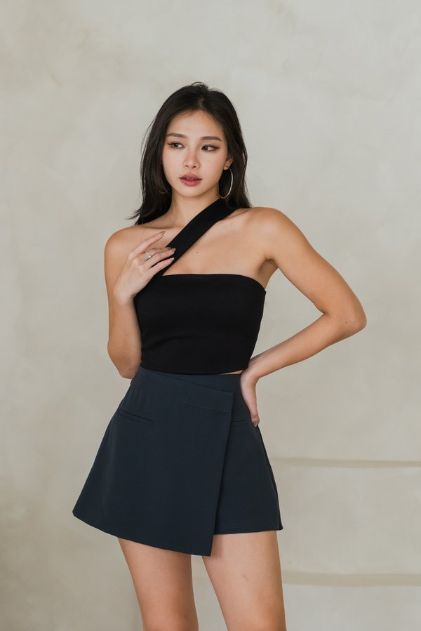 Cassidy Asymmetrical Skorts (Gunmetal)