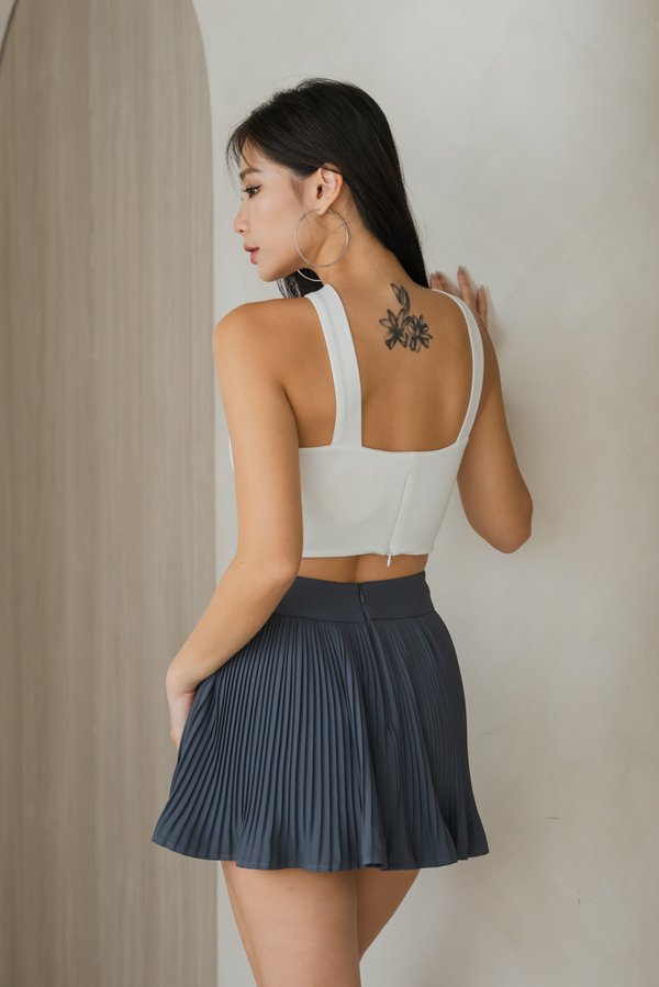 Beatrix Pleated Skorts (Gunmetal)