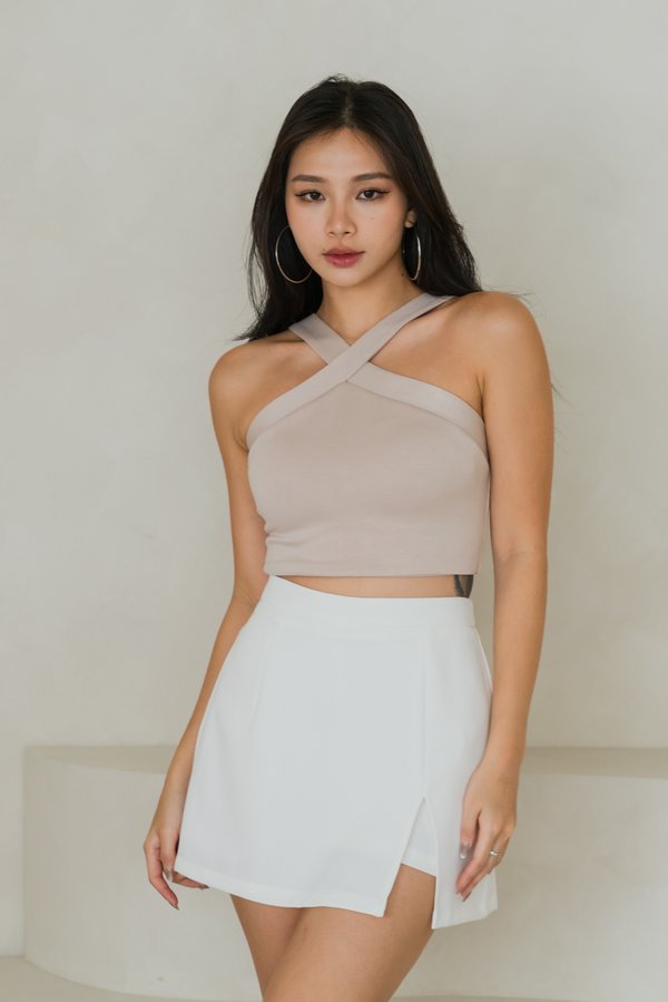 Pamela Slit Skorts (White) Pamela Slit Skorts (White)