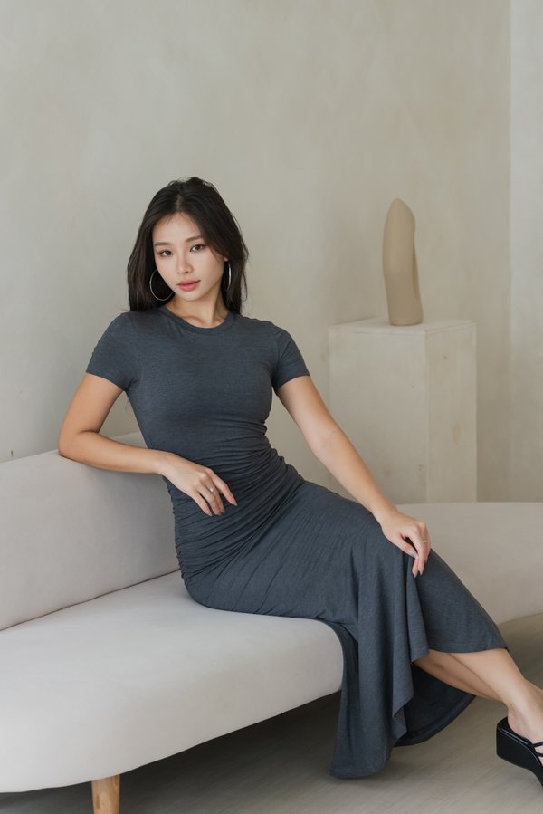 Betty Mermaid Dress (Velvet Grey)