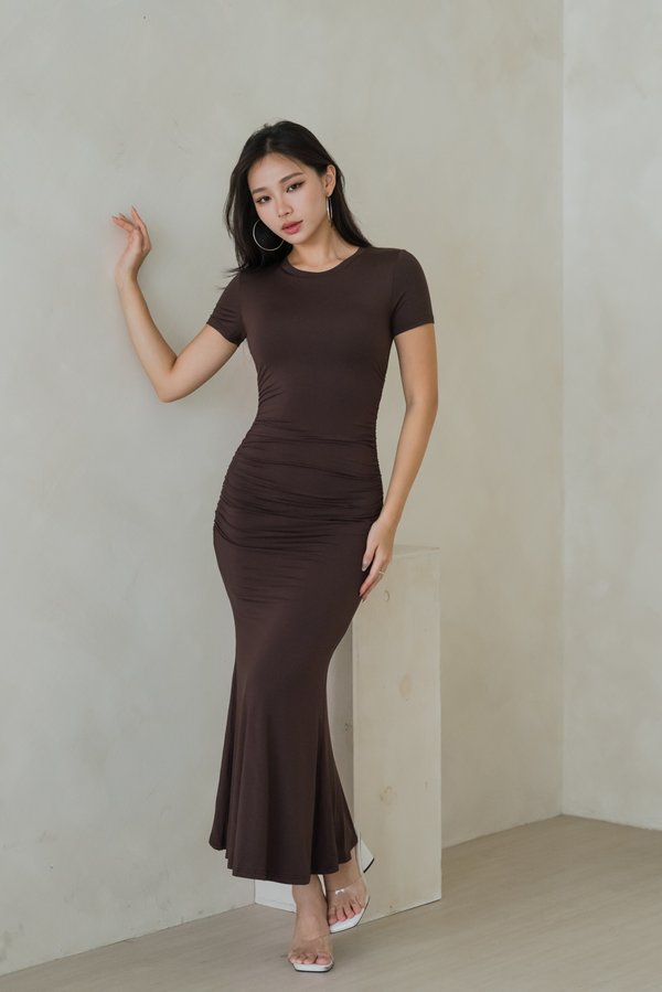 Betty Mermaid Dress (Chocolate Brown)