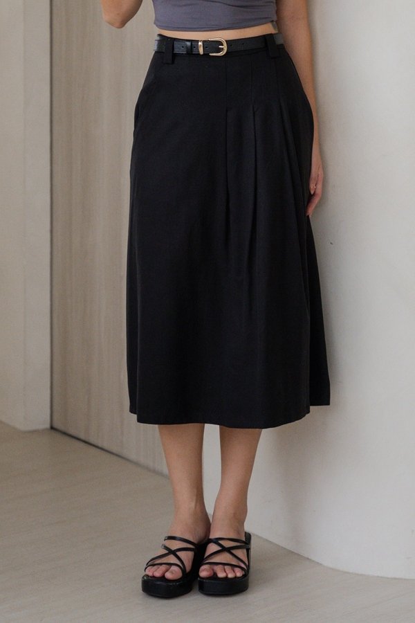 Brittany Pleated Skirt (Black)