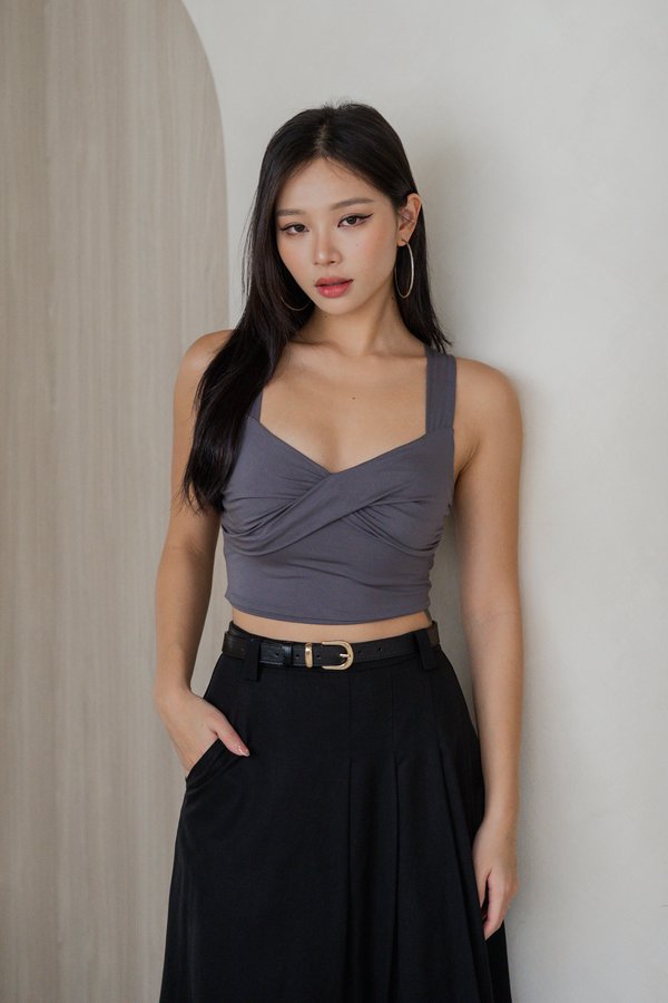 Gemma Twist Knot Top (Gunmetal)