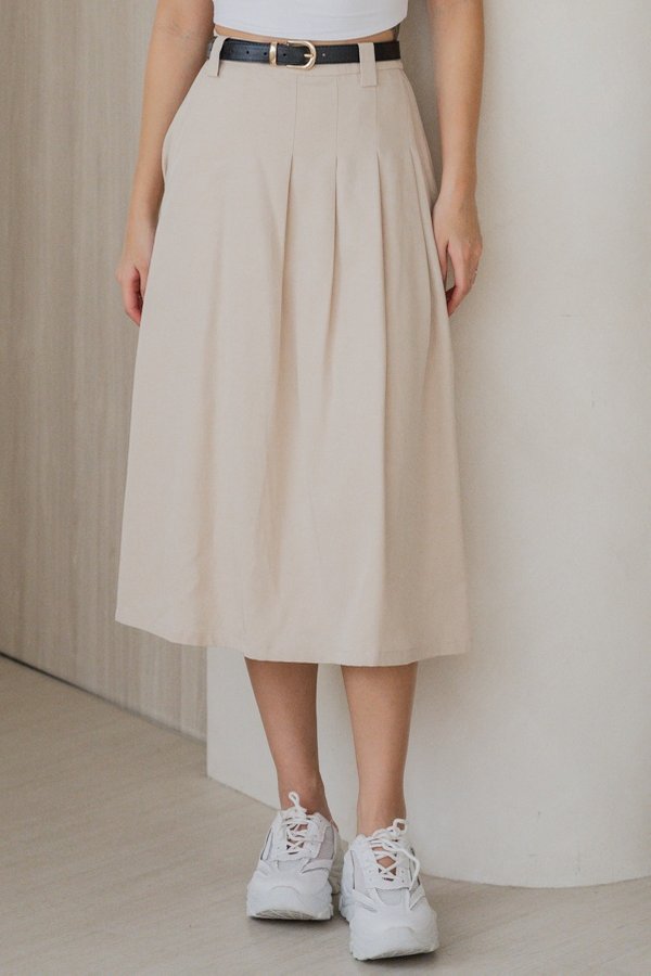 Brittany Pleated Skirt (Ivory) Brittany Pleated Skirt (Ivory)