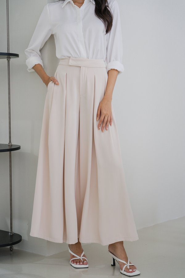 Jamie Pleated Pants (Ivory)