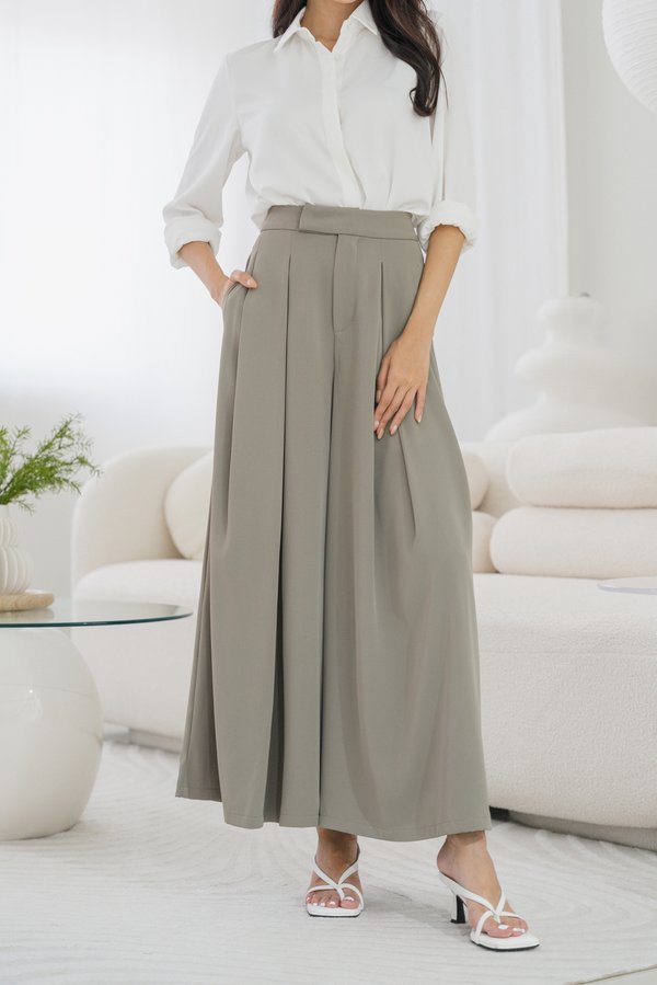 Jamie Pleated Pants (Sage)
