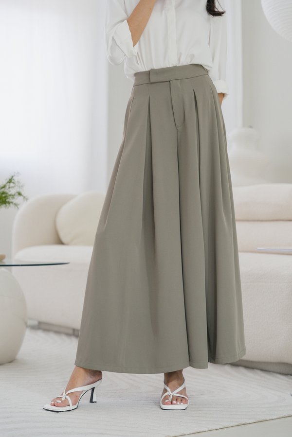 Jamie Pleated Pants (Sage)