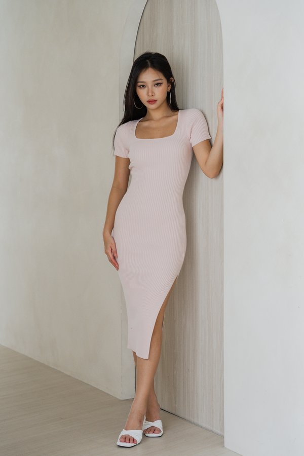 Mia Basic Knit Midaxi (Baby Pink)