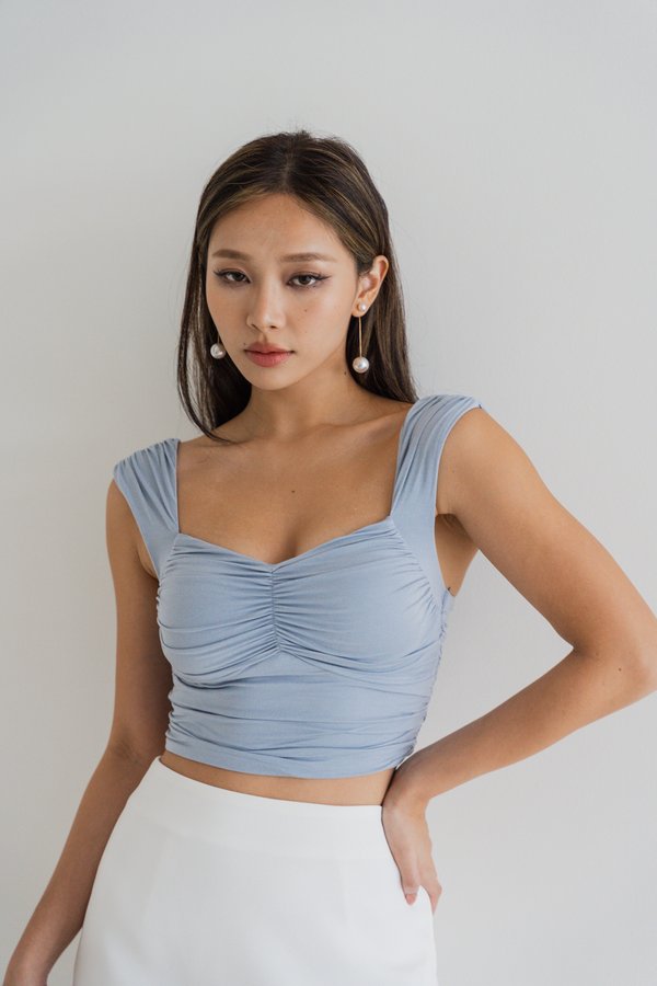 Remi Ruched Top (Ocean Blue)