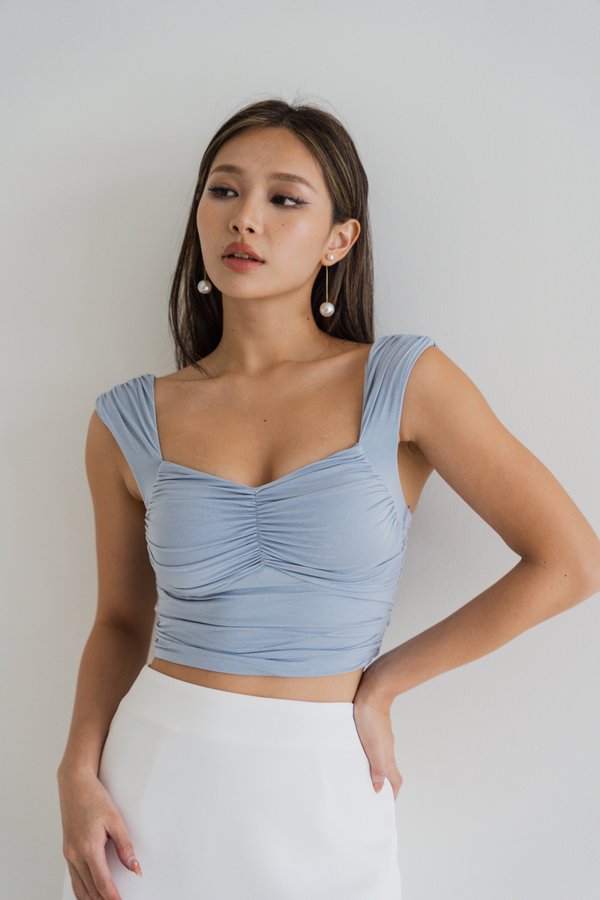 Remi Ruched Top (Ocean Blue)