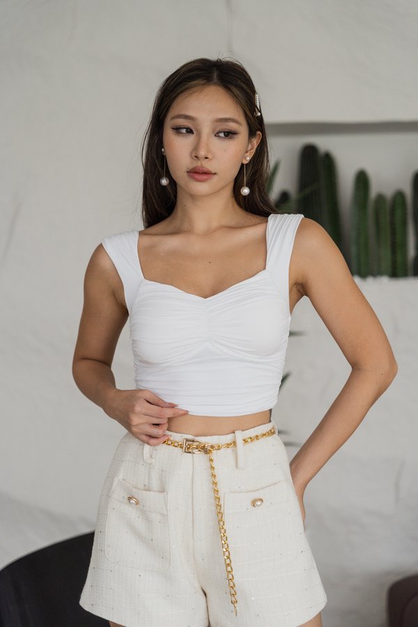 Remi Ruched Top (White) Remi Ruched Top (White)