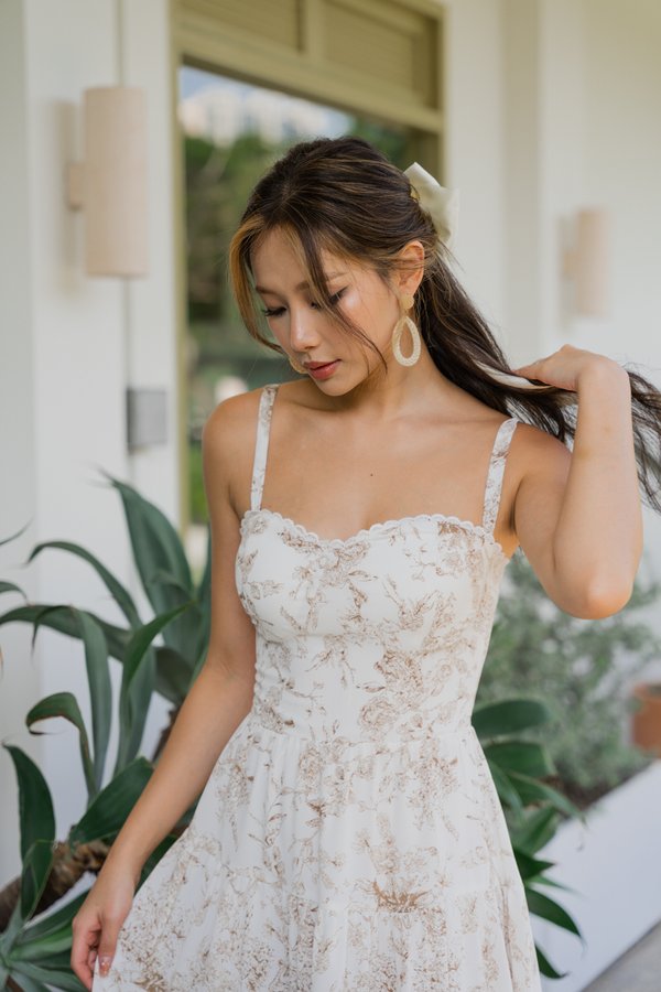 Selene Vintage Lace Dress V2 (Brown)