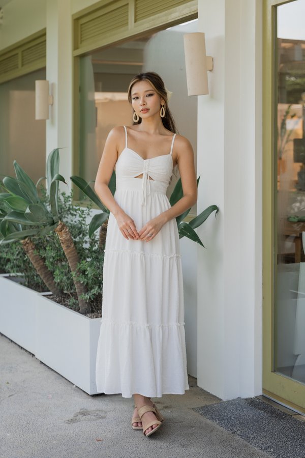 Oriana Swiss Dot Dress (White)