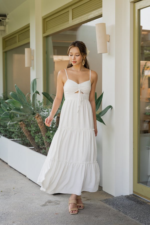 Oriana Swiss Dot Dress (White)