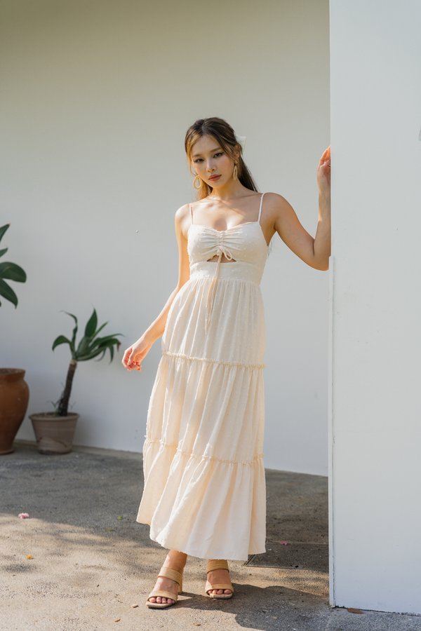 Oriana Swiss Dot Dress (Cream)