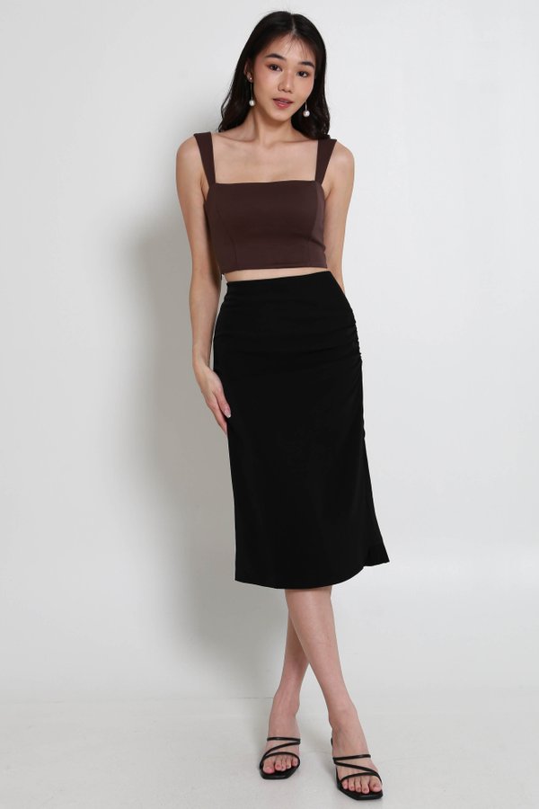 *Cloud* Andrea Straight Neck Top V2 (Chocolate Brown)