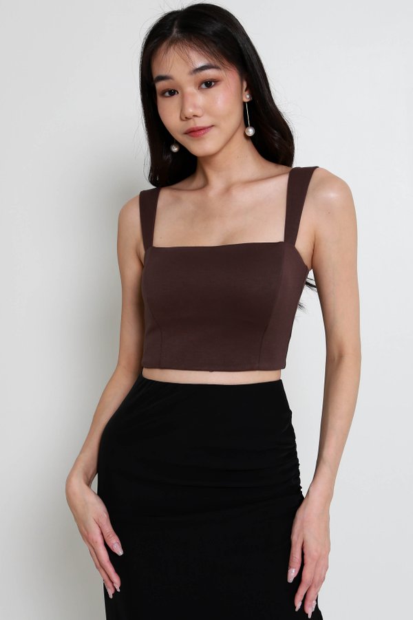 *Cloud* Andrea Straight Neck Top V2 (Chocolate Brown)